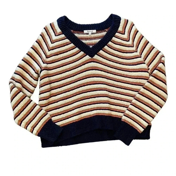 Madewell Arden V-Neck Crop Pullover Sweater Size Medium - Picture 2 of 7